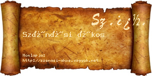 Szénási Ákos névjegykártya